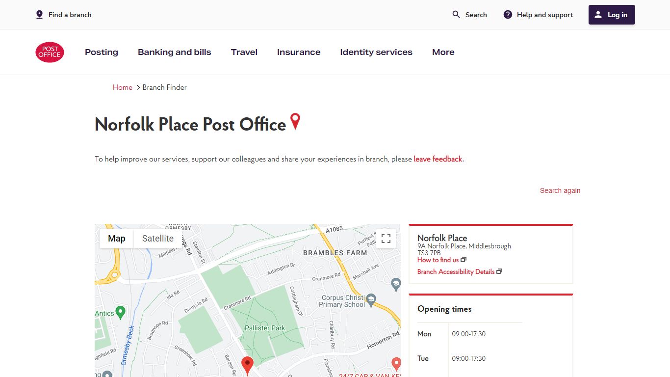 Branch Finder | Post Office